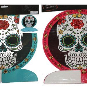 Day of The Dead Party Decoration 2pk 10" Centerpieces Sugar Skulls NEW
